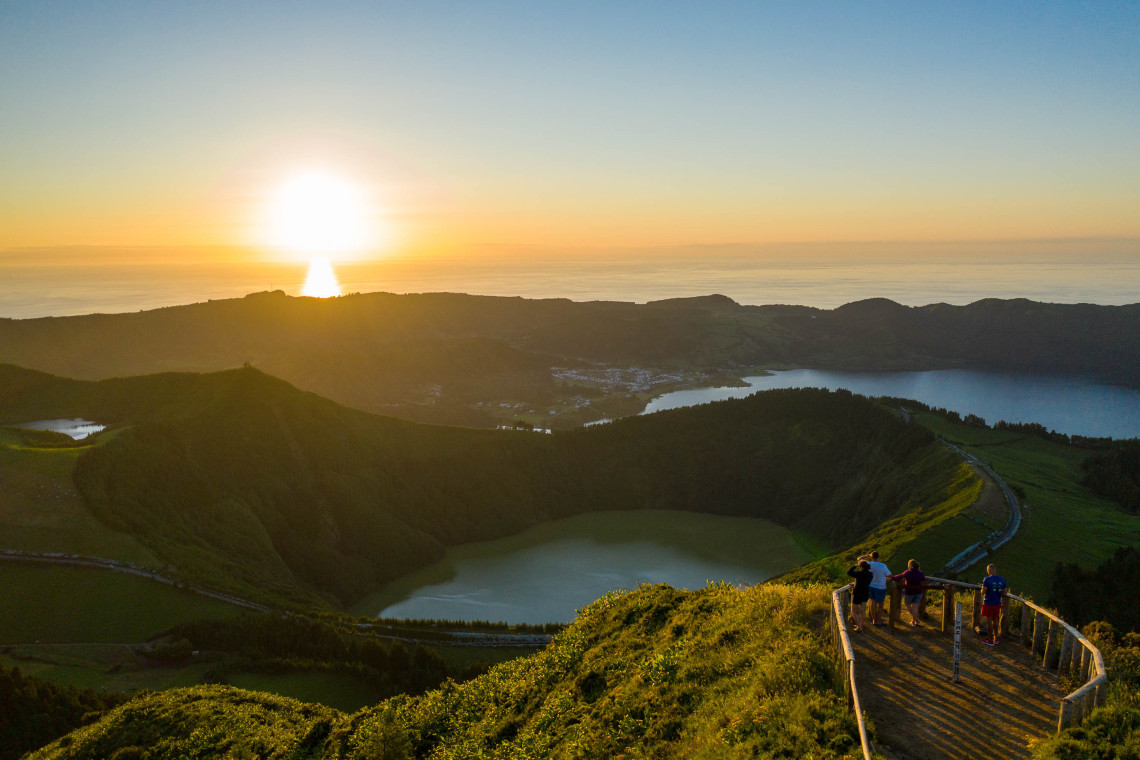 Sete Cidades, São Miguel — twin blue and green lakes in a volcanic caldera