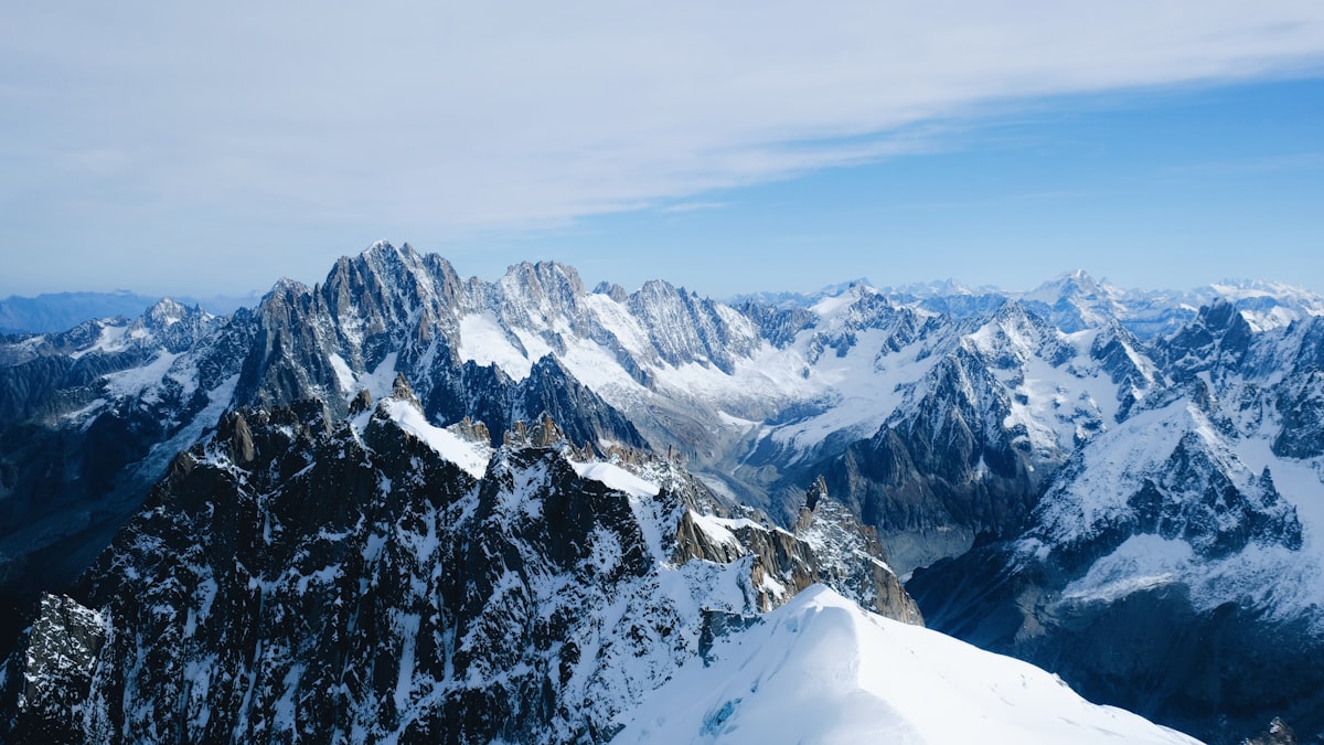 Mont Blanc peak summer view