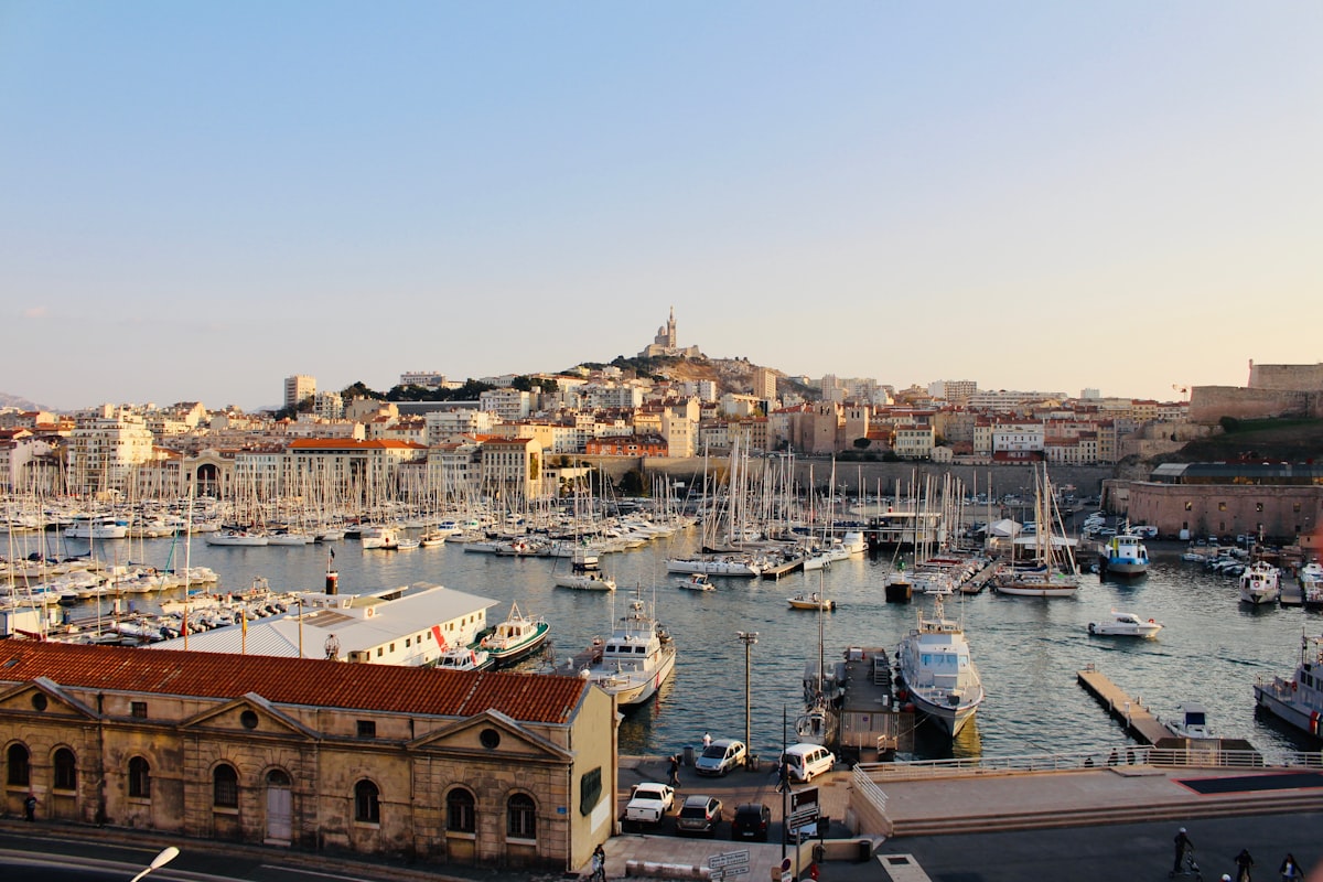 Marseille harbor and hotels