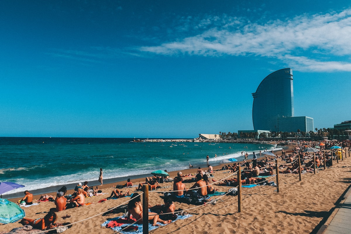 Barcelona beach and Mediterranean