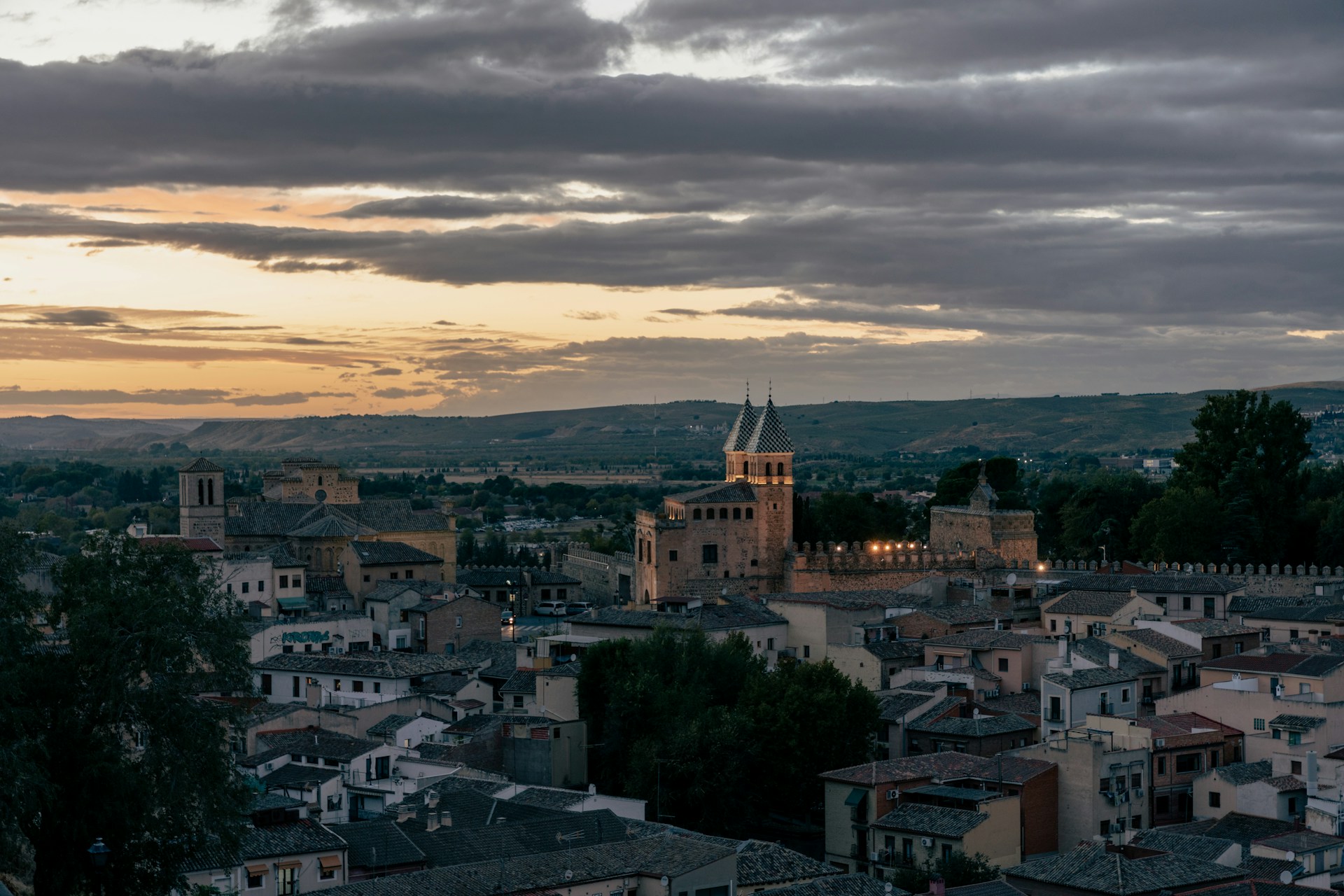Toledo Spain medieval city on hilltop above Tagus River
