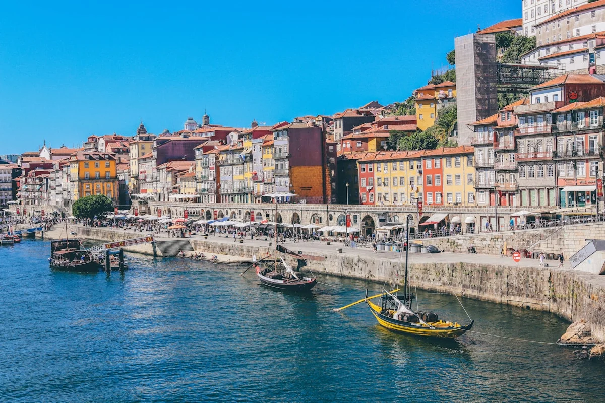 Lisbon rooftops and the Tagus River at golden hour