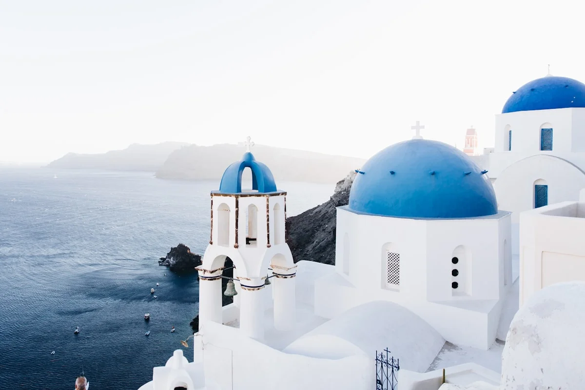 White-washed Cycladic street on a quiet Greek island