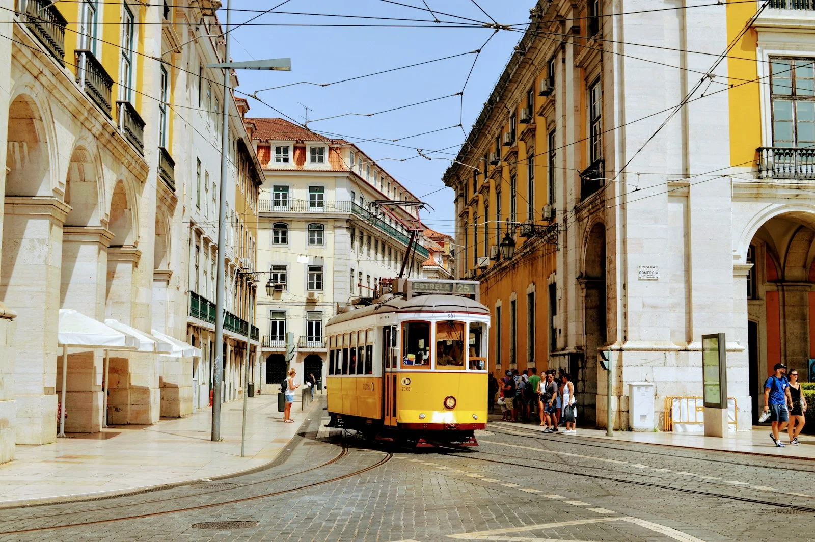Lisbon yellow tram — Portugal D8 digital nomad visa